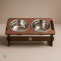 Comedouro Duplo Elevado com Tampas para Pets