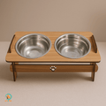 Comedouro Duplo Elevado com Tampas para Pets