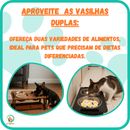 Comedouro Duplo Elevado com Tampas para Pets