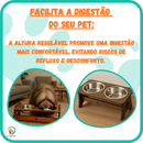 Comedouro Duplo Elevado com Tampas para Pets