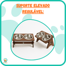 Comedouro Duplo Elevado com Tampas para Pets