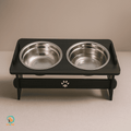 Comedouro Duplo Elevado com Tampas para Pets
