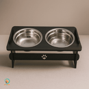 Comedouro Duplo Elevado com Tampas para Pets
