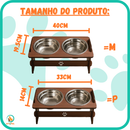 Comedouro Duplo Elevado com Tampas para Pets